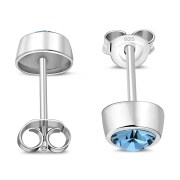 Topaz CZ Silver Stud Earrings, e426st